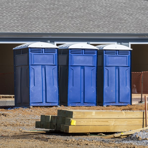 how can i report damages or issues with the portable toilets during my rental period in Britt